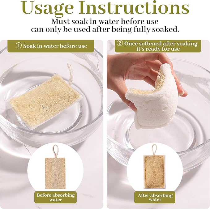 JOYMOOP Compressed Cellulose & Loofah Scrubbers, Non-Scratch Scrub Sponge, Kitchen Sponges for Dishes, 12-Pack, Dual-Sided Dish Sponge for Nonstick Cookware & All Surfaces