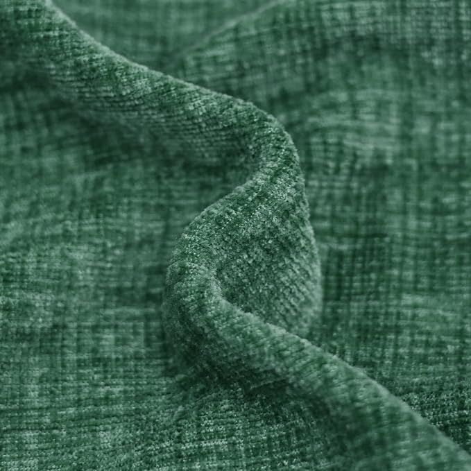 CaliTime Christmas Throw Pillow Covers Decorative 26 X 26 Inches Pack of 2 Cozy Chenille Cushion Cases for Couch Sofa Bed Living Room Home Dark Green
