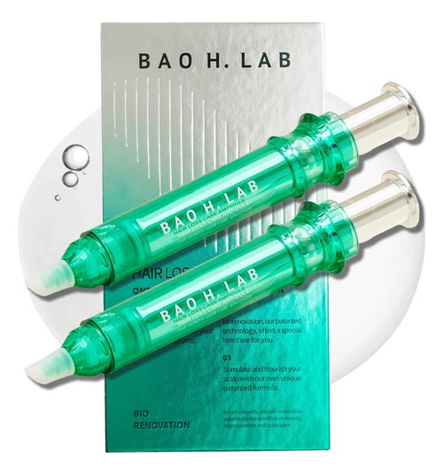 BAO_H.LAB Hair Loss Care Ampoule for Hair Thinning & Shedding, Healthier Scalp & Thicker Fuller Looking Hair in One Month Hair Care Solution, Non-oily Non-greasy 2 Ampoules in One Pack Korean Haircare