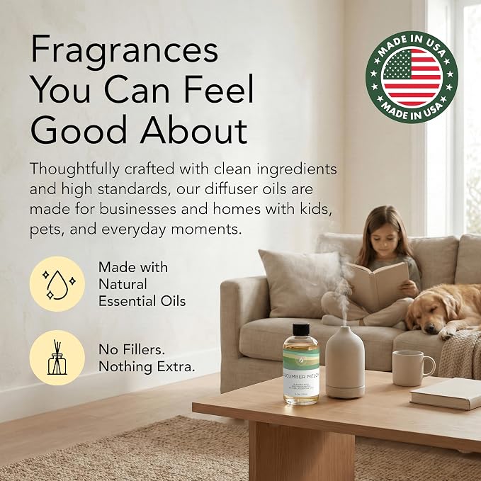 Aroma Country Cucumber Melon Diffuser Oil - Luxury Hotel Cucumber Melon Fragrance Oil for Diffuser Refill, Fresh Fruit Home Aroma Diffusers - Premium Aromatherapy Oils & Home Scent (8.5 Fl Oz)