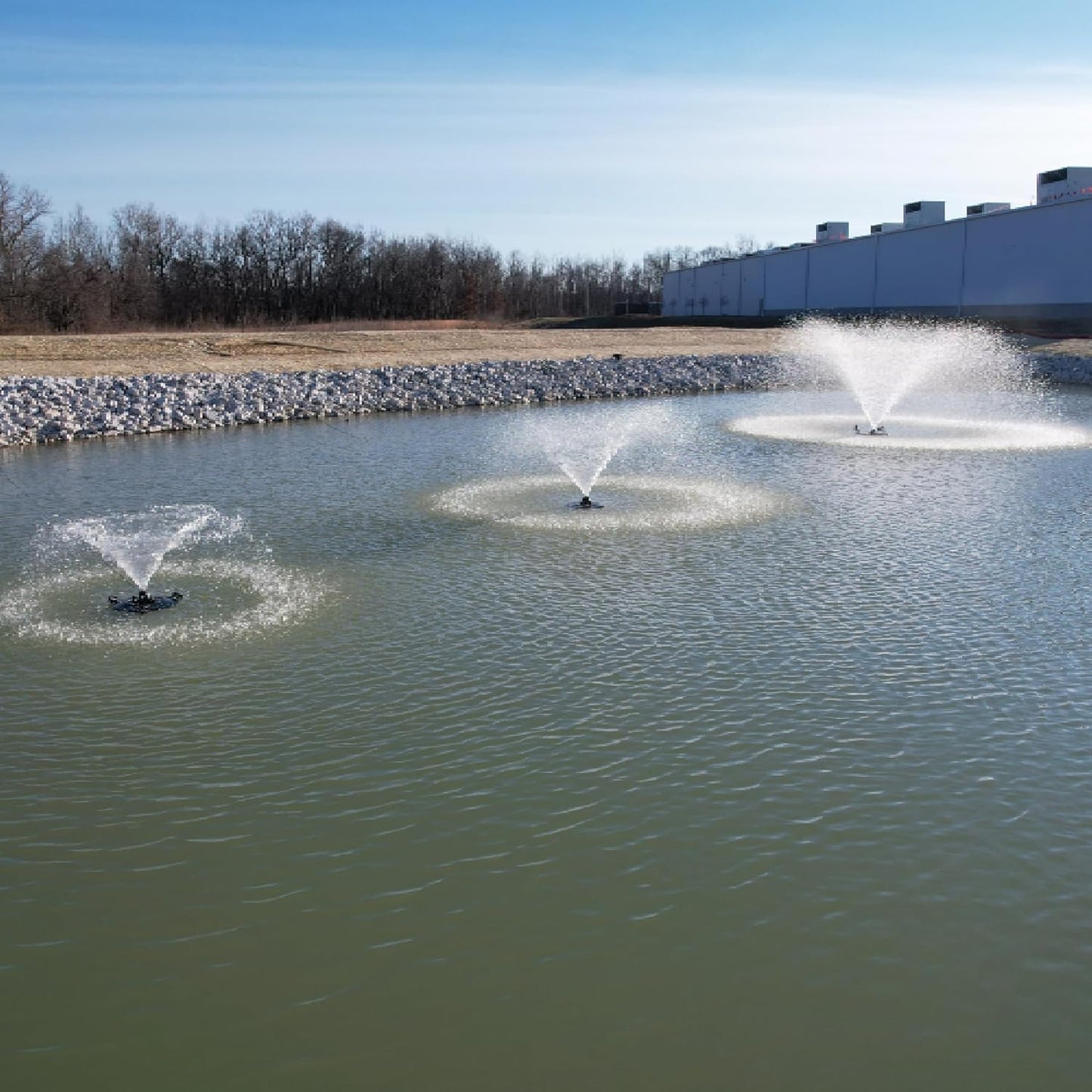 HALF OFF PONDS Floating Fountain – 1 HP Pond Aerator, 100' Cord – 15,000 GPH Water Pump – 13 Spray Patterns - Color-Changing LED Lights - for Large Ponds, Lakes & Water Gardens