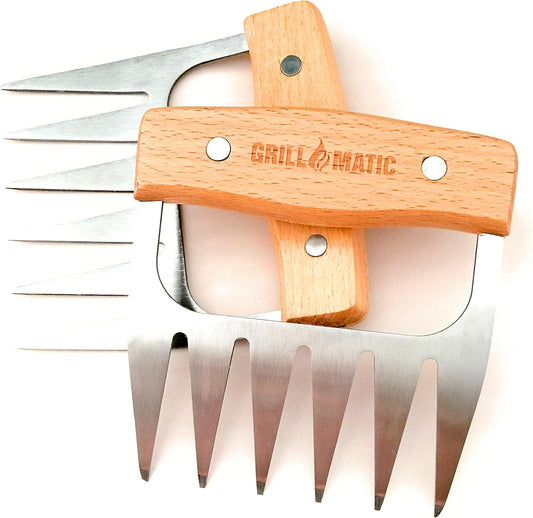 Meat Shredder Claws - Professional, Stainless Steel, Easy to Use, Lightweight, Heat Resistant Claws for Pulling, Shredding, Lifting and Serving Chicken, Turkey, Pork, Beef and Game
