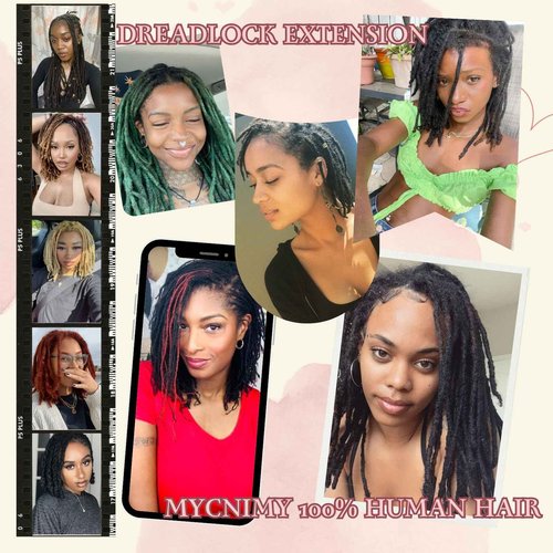 4 Inch Loc Extensions Human Hair 0.4cm Thickness 100 Strands 100% Full Handmade Permanent Dreadlock Extensions Real Human Hair For Women Men Kids Can Be Dyed Bleached Curled (Width 0.4cm Natual Black)