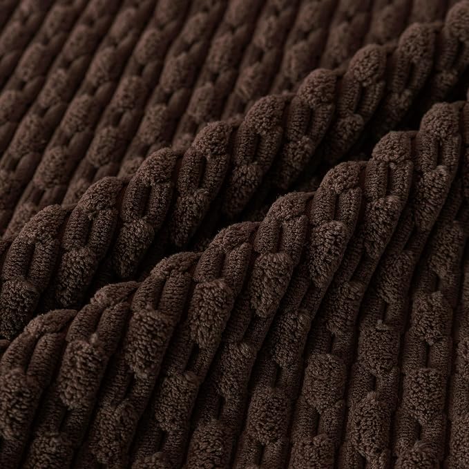 Set of 4 Dark Brown Decorative Throw Pillow Covers 20x20 Inch Corduroy Pillow Covers for Bed Couch Sofa Living Room Soft Square Cushion Cases