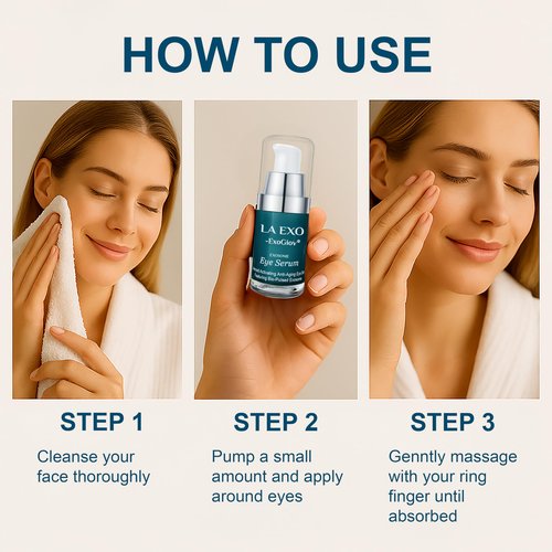 LA EXO Exosome Eye Serum – Advanced Anti-Aging Eye Treatment for Puffiness, Dark Circles & Fine Lines – Brightening, Smoothing & Hydrating Undereye Skin Care for a Youthful Look – 15ml