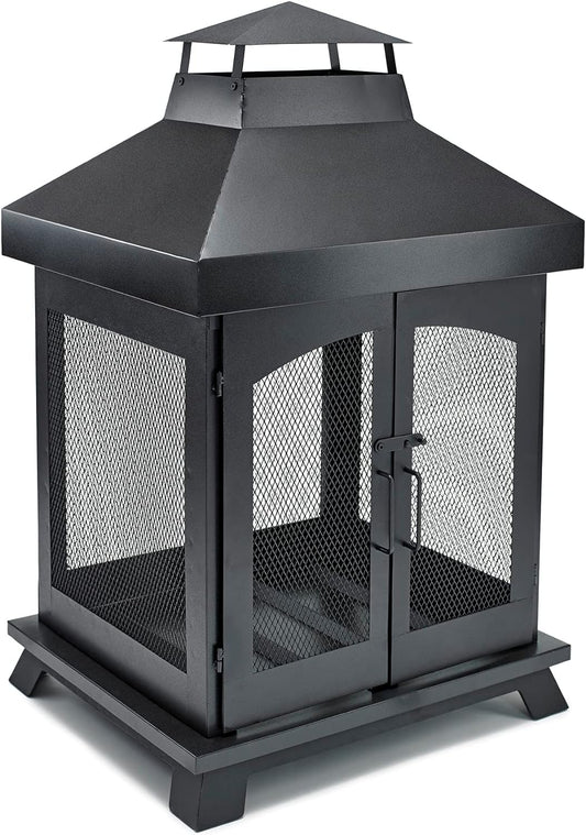 Endless Summer 45" Wood Burning Steel Outdoor Fireplace