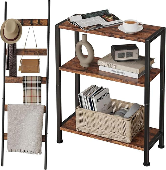 5-Tier Blanket Ladder & 3-Tier Side Table