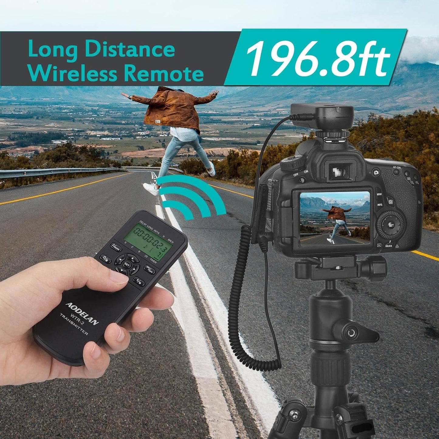 Wireless Shutter Camera Remote Intervalometer Timer Compatible with Nikon D3, D4, D4s, D5, D6, D800, D850, D810, D700, D500, D300, D200, F6, F100, F5, F90, N90s, D1X, D2H; Replaces Nikon MC-30A