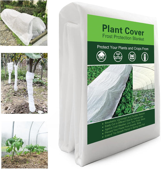 YFFSIDMY Plant Covers Freeze Protection, 6.5'x16' Frost Blankets for Outdoor Plants, Winter Tree Frost Cloth Plant Freeze Protection, Garden Heat Protection Floating Row Cover, White