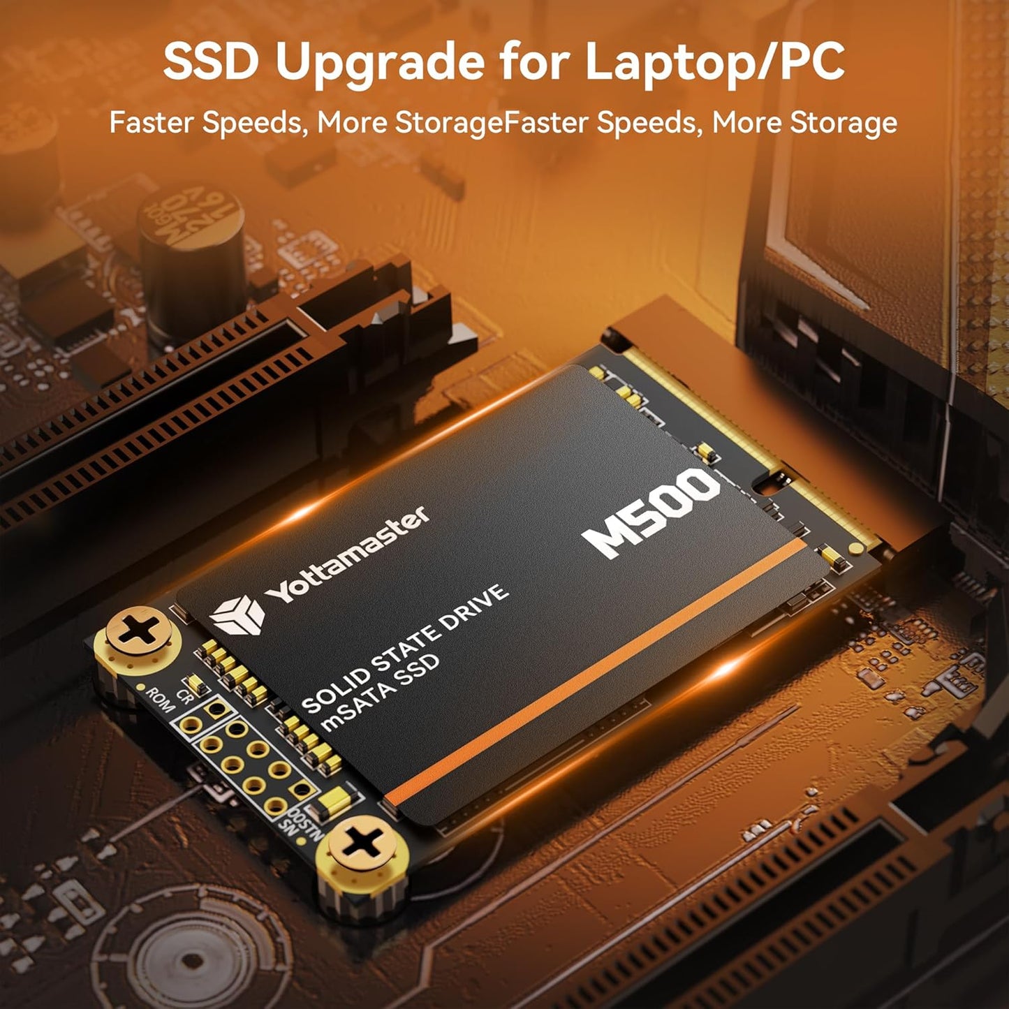 Yottamaster M500 128GB mSATA SSD SATA III 6Gb/s, mSATA Internal Solid State Drive Up to 500MB/s, Mini-SATA with 3D NAND, Compatible with Ultrabooks Desktop PC Laptop, All-in-One PCs, 30x50mm