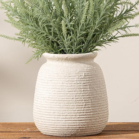 Ceramic Flower Vases Home Decor, Rustic Farmhouse Decorative Vase Pottery Wide-Mouth Vases for Home Decor Table Living Room Entryway Mantel Bookshelf Bedroom Bathroom Kitchen - 7.48" W