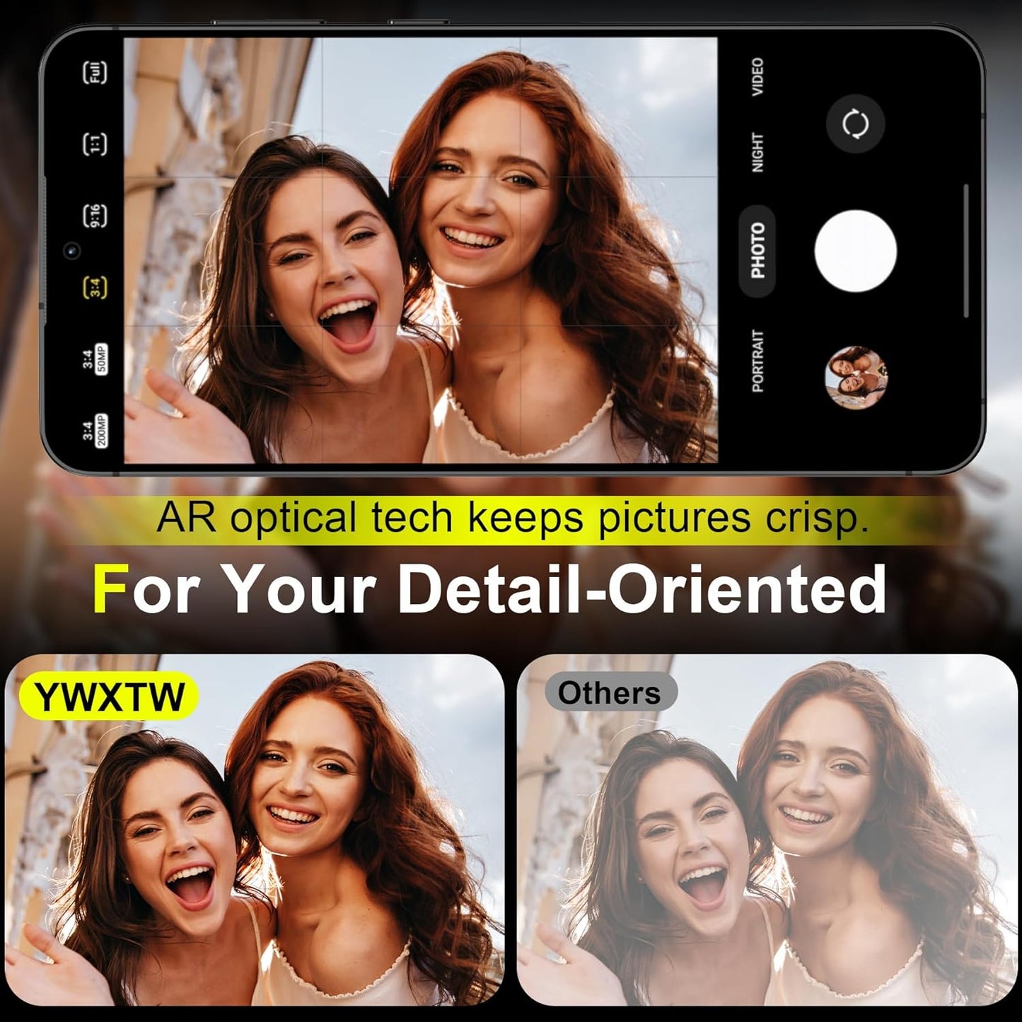 YWXTW Camera Lens Protector for Samsung Galaxy S25 Accessories [1:1 Fit & Ultra Clarity] 9H Tempered Glass Metal Individual Ring Camera Cover Screen Protector for S25, Case Friendly (Black)