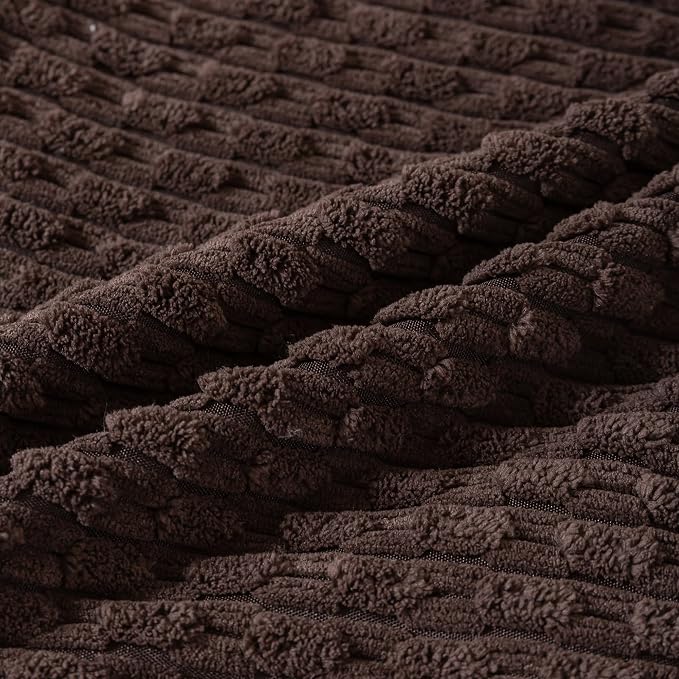 Set of 4 Beige Brown Coffee Decorative Throw Pillow Covers 22x22 Inch Corduroy Pillow Covers for Bed Couch Sofa Living Room Soft Square Cushion Cases