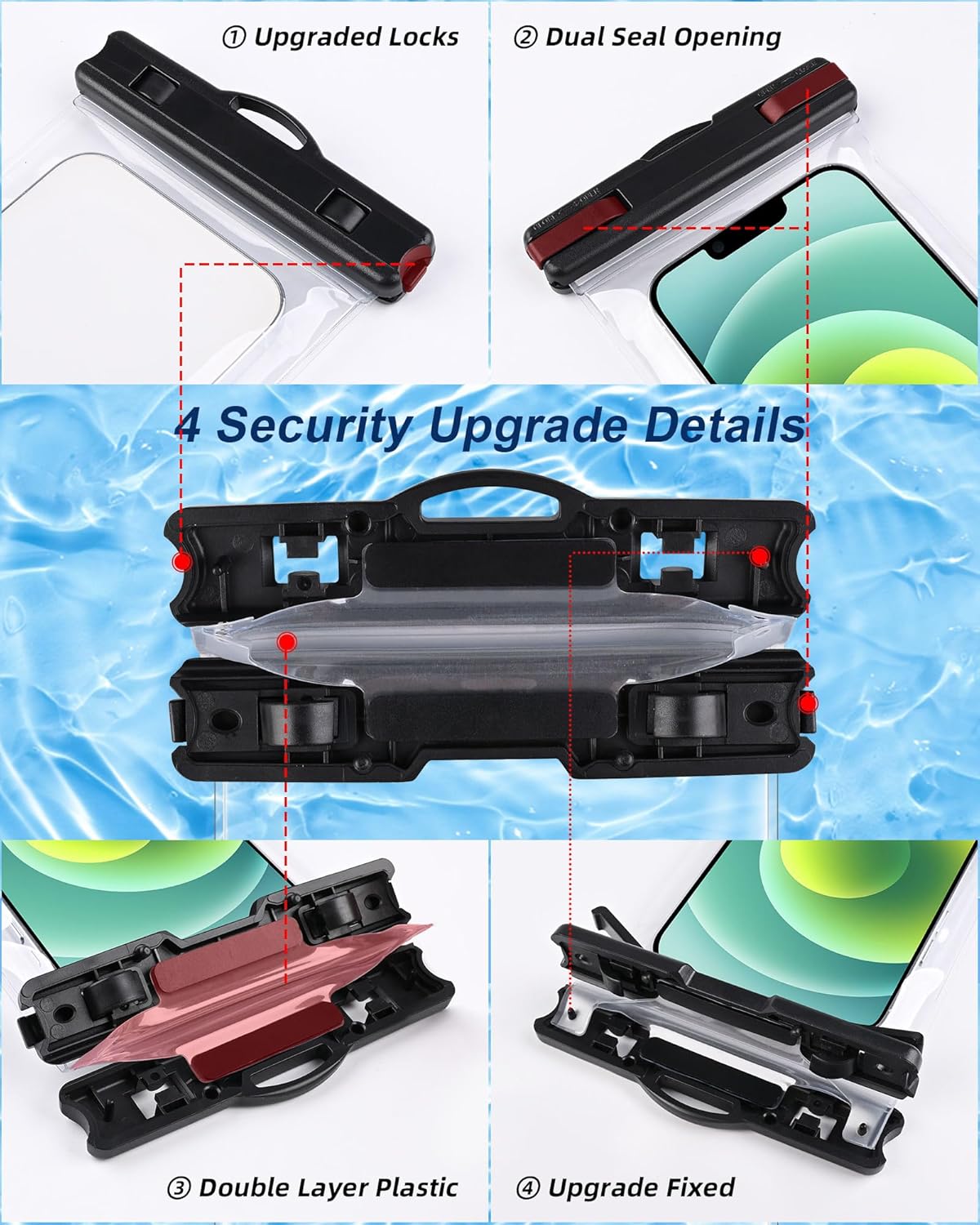 2025 Waterproof Phone Pouch for Cruise Essentials, Beach Vacation Essentials Cruise Ship Must Haves Dry Bag for Travel Accessories, Case for iPhone 16 15 14 13 12 Pro Plus Max Galaxy 3 Pack