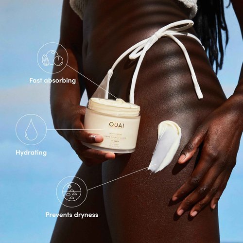 OUAI St. Barts Body Bundle - Includes Hair & Body Mist (3.3 Oz) for Head-to-Toe Fragrance, Hydrating Body Cream (7.5 Oz) and Body Cleanser (10 Oz) - 3 Piece Bundle