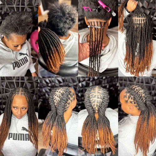 Orientfashion Textured Loc Extensions Human Hair Curly Ends Handmade Permanent Locs Extensions Can Be Dyed Bleached Curled and Twisted (12inch 30strands, 0.8cm Natural black)