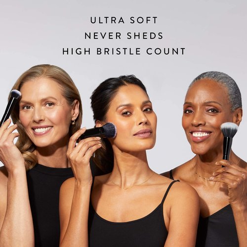 LAURA GELLER NEW YORK Ready-n-Radiant Kit (3 PC) - Baked Bronze-n-Brighten, Deep + Spackle Super-Size Skin Perfecting Primer, Champagne Glow + Retractable Angled Kabuki Brush