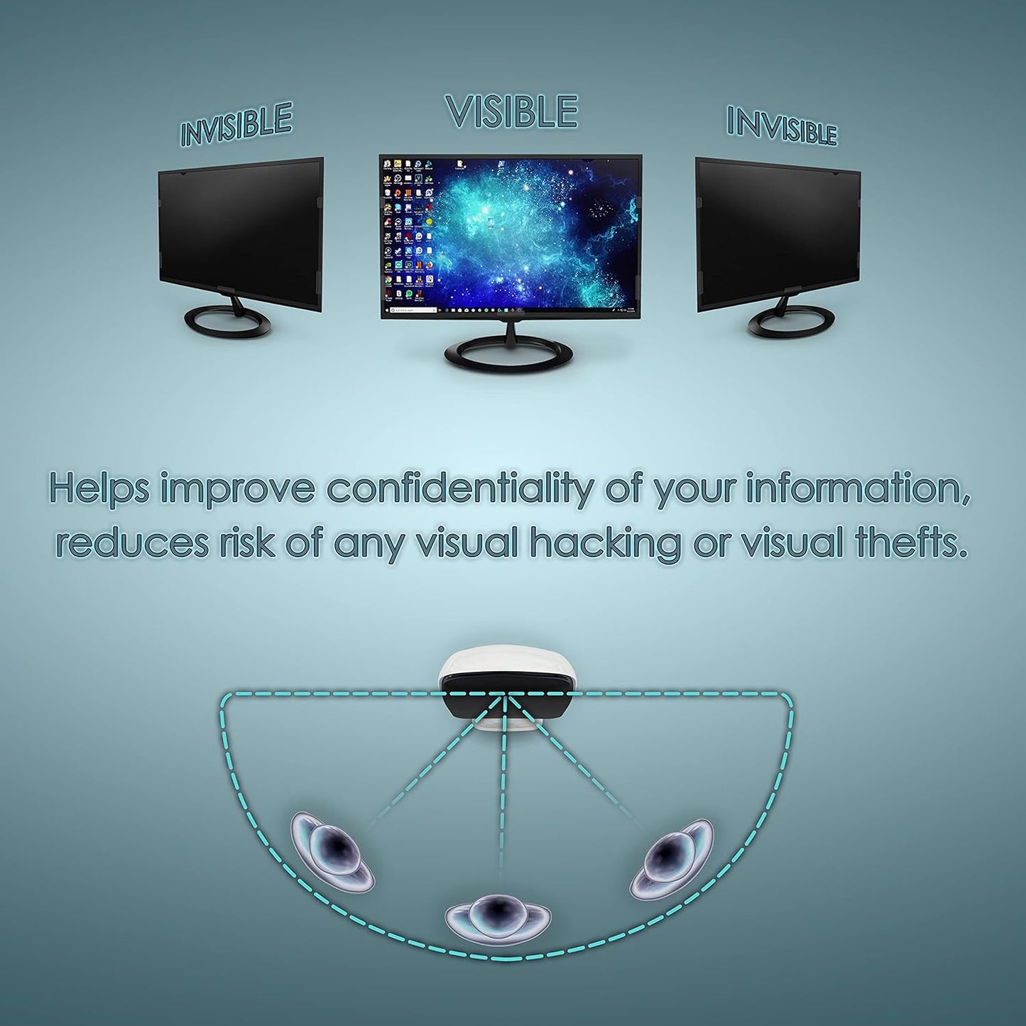 Premium Privacy Screen Filter for 24 Inches Desktop Computer Widescreen Monitor with Aspect Ratio 16:09. Anti Glare and Anti Blue Light Protection