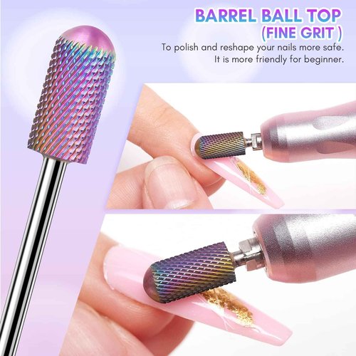 Makartt Nail Drill Rechargeable 30000RPM and Nail Drill Bit Set Bundle, Rechargeable Electric E File Nail Drill Machine, Carbide Nail Drill Bit Set