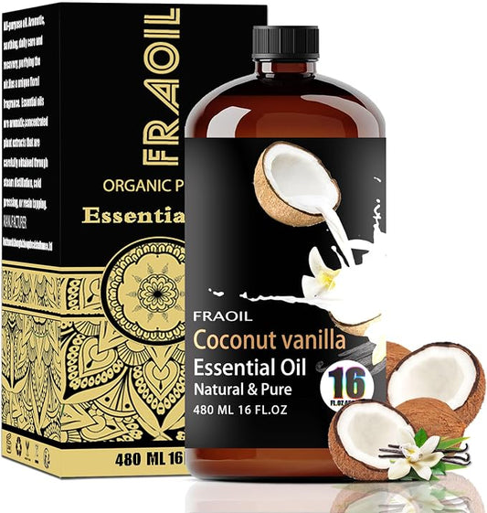 Coconut Vanilla Essential Oil, Coconut Vanilla Oil 16 Fl Oz 480 ML for Diffuser Humidifier Yoga Cleaning DIY Candle Soap Making Perfume Gift Essential Oils
