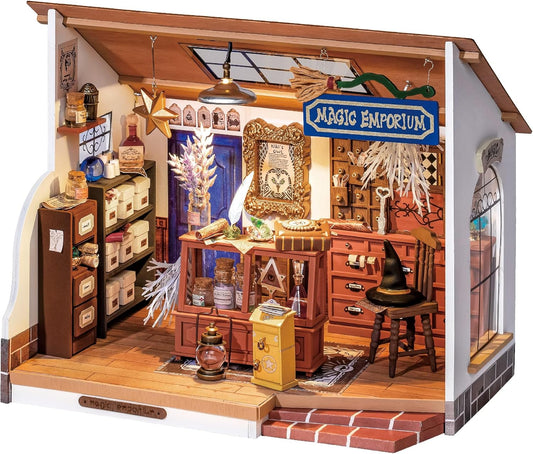 Rolife DIY Miniature Dollhouse Kit-Tiny House DIY Kit for Adults and Kids-1:20 Miniature House Kit-Miniature Things Hobbies for Women and Men-Halloween/Christmas Decorations/Gifts-LED Book Nook Kits