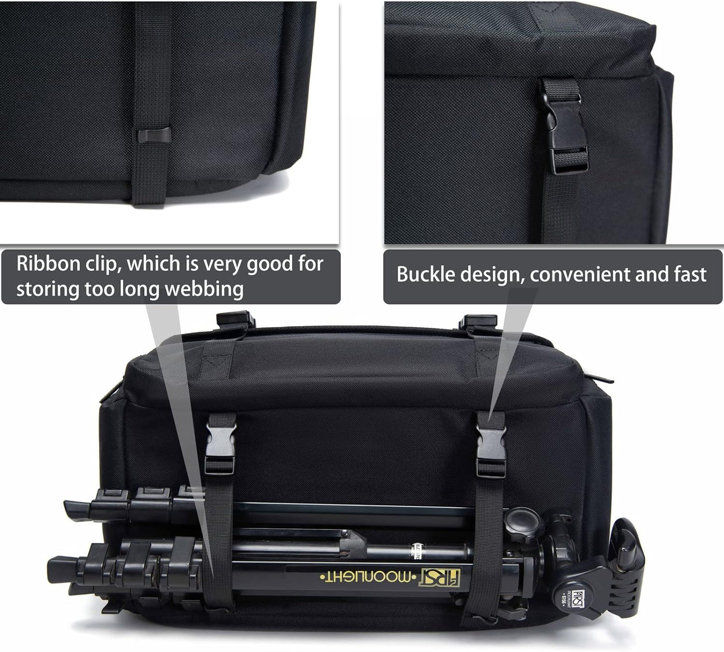 CADeN Camera Bag Case Shoulder Messenger Bag with Tripod Holder Compatible for Nikon, Canon, Sony, DSLR SLR Mirrorless Cameras Waterproof (Black, Large)