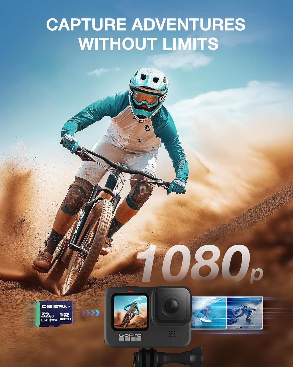 32GB CT100 microSDHC UHS-I Memory Card with Adapter - up to 100MB/s, C10, U1, V10, Full HD, A1, Micro SD Card for Smartphones, Tablets, Cameras, Gaming Consoles, and Drones (1 Pack)
