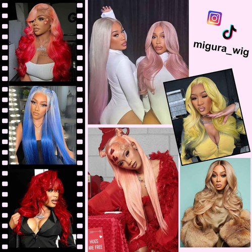 MIGURA 613 13x6 Lace Front Wig Human Hair 200 Density Blonde Body Wave HD Lace Front Wigs Human Hair Pre Plucked Lace Frontal Wigs for Women 20 Inch