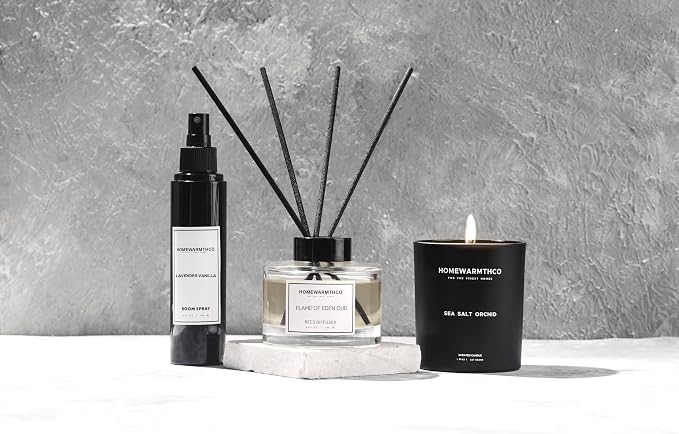 White Tea Amber Reed Diffuser Set–Luxury Natural Fragrance Reed Diffusers for Hotel, Office, Bathroom, Kitchen, Home & Shelf Decor Long Lasting Scent with Non-Toxic Oils Gift Ready 5.63 oz 160ml
