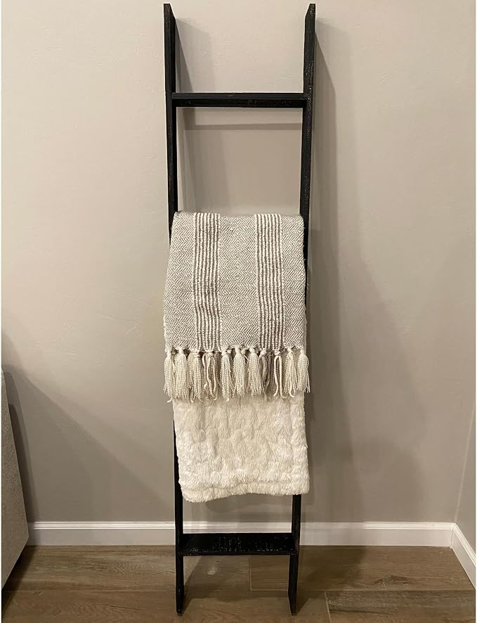 BarnwoodUSA Reclaimed Wood Bookcase Ladder (5 Foot, Black)