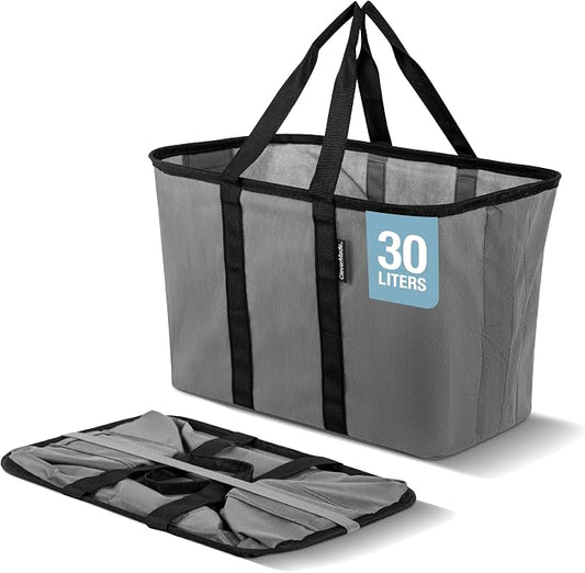CleverMade EcoBasket Collapsible Tote Basket – Reusable Grocery Tote