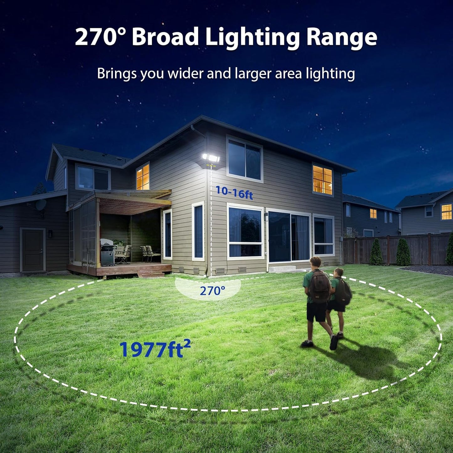 iMaihom 100W Motion Sensor Light Outdoor, 9000LM 6500K LED Security Floodlights, 3 Adjustable Head Motion Detection Light IP65 Waterproof for Yard Garage (Black)