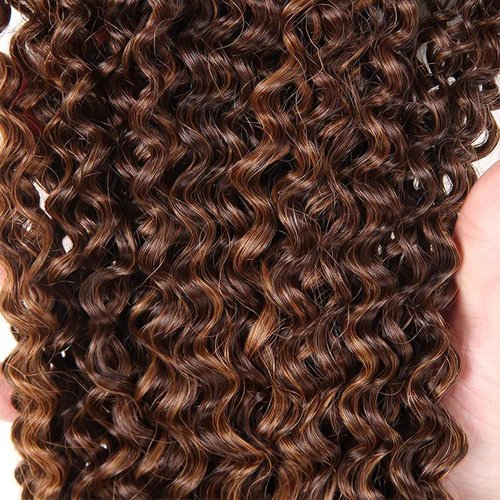 Giginger Brazilian Human Hair Bundles 22 24 26 Inch Jerry Curly Wave Bundles Human Hair Brazilian Chocolate Brown Highlight P4/30 Brazilian Unprocessed Virgin Quick Weave Hair for Black Women