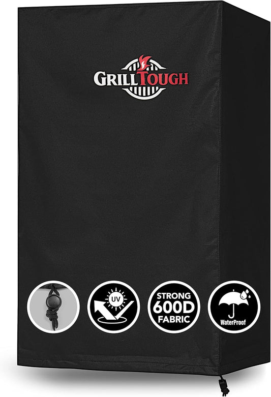 Heavy Duty Smoker Cover for Outdoor Griddle, 40 Inch – Waterproof, Weather Resistant, UV & Fade Resistant with Adjustable Straps – BBQ Cover for Flat Grill, Black