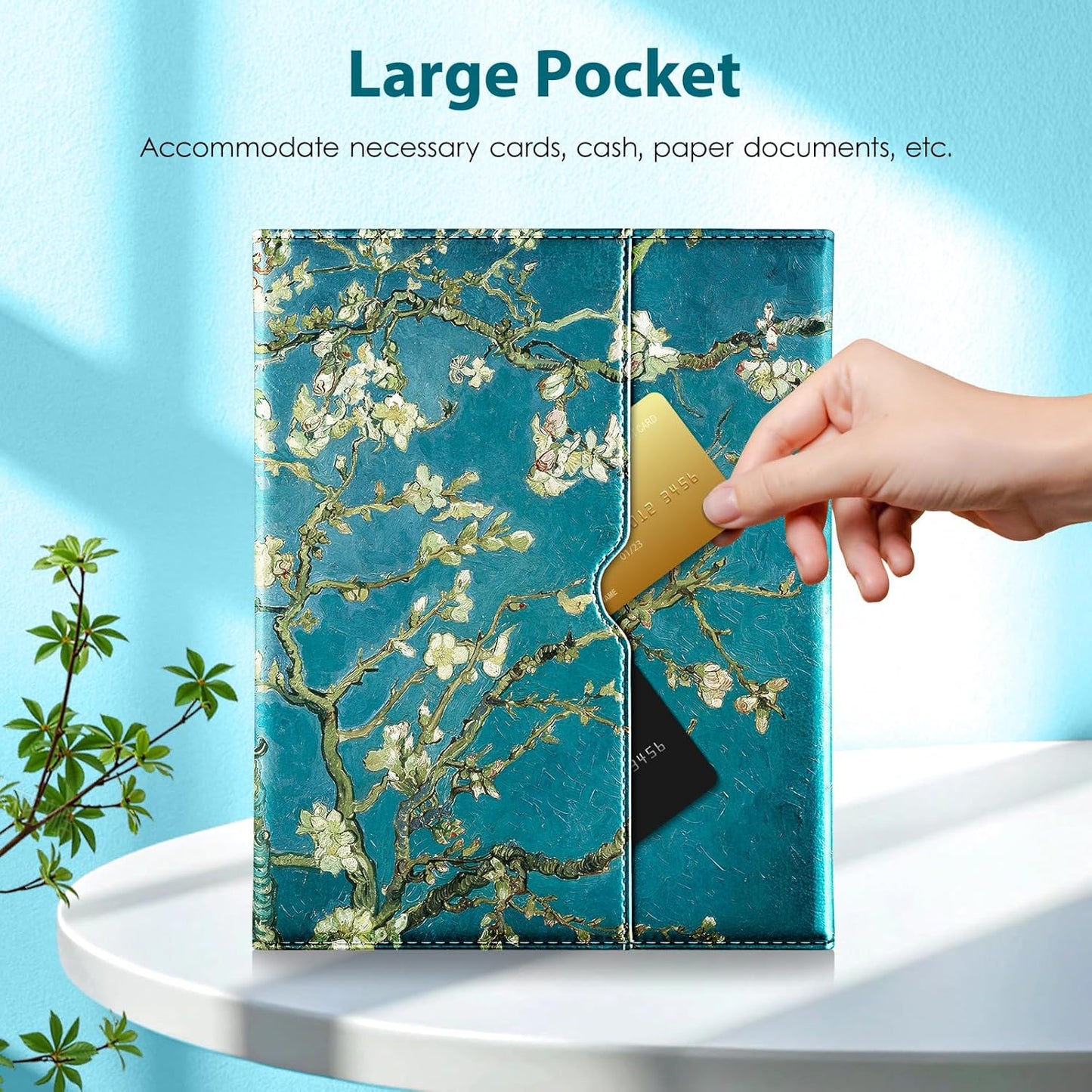 DTTO for iPad 11th (A16)/ 10th Generation Case with Keyboard (2025/2022), 7 Colors Backlit Wireless Detachable Keyboard Leather Folio Cover with Pencil Holder & Pocket, Blossom