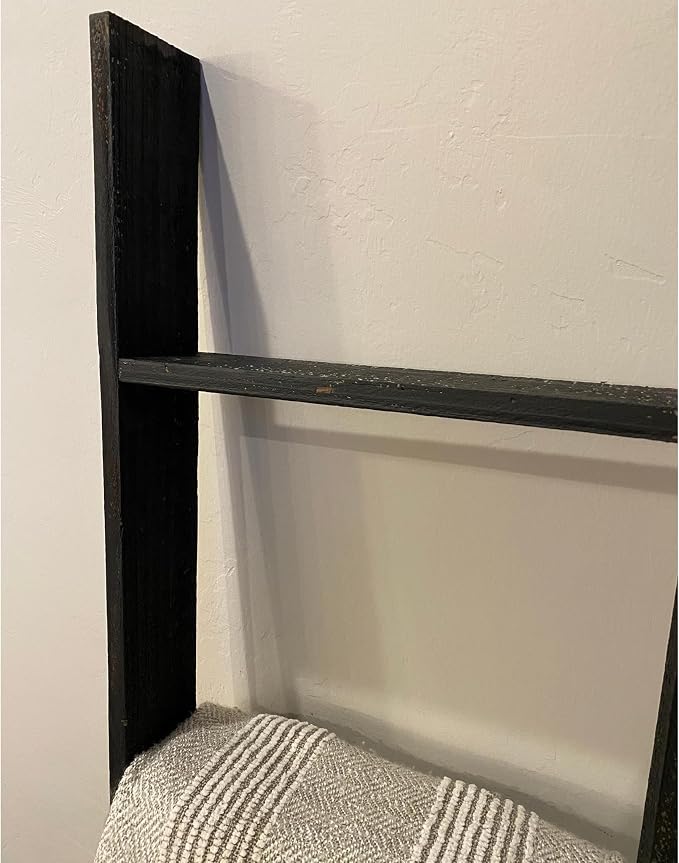 BarnwoodUSA Reclaimed Wood Bookcase Ladder (5 Foot, Black)