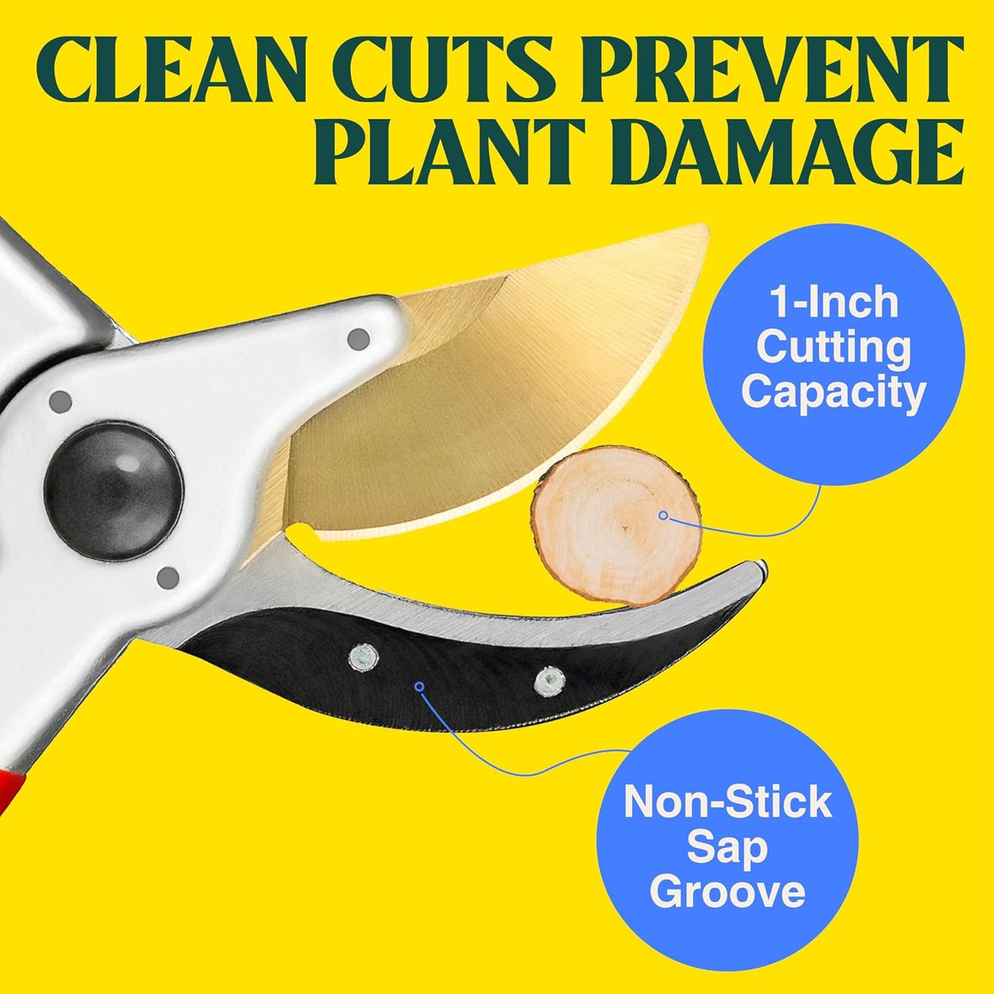 Haus & Garten ClassicPRO 8.5" Premium Titanium Bypass Pruners - Use as Garden Shears Pruning Shears for Gardening, Hand Pruners, Handheld Garden Clippers, Scissor Clipper Tool
