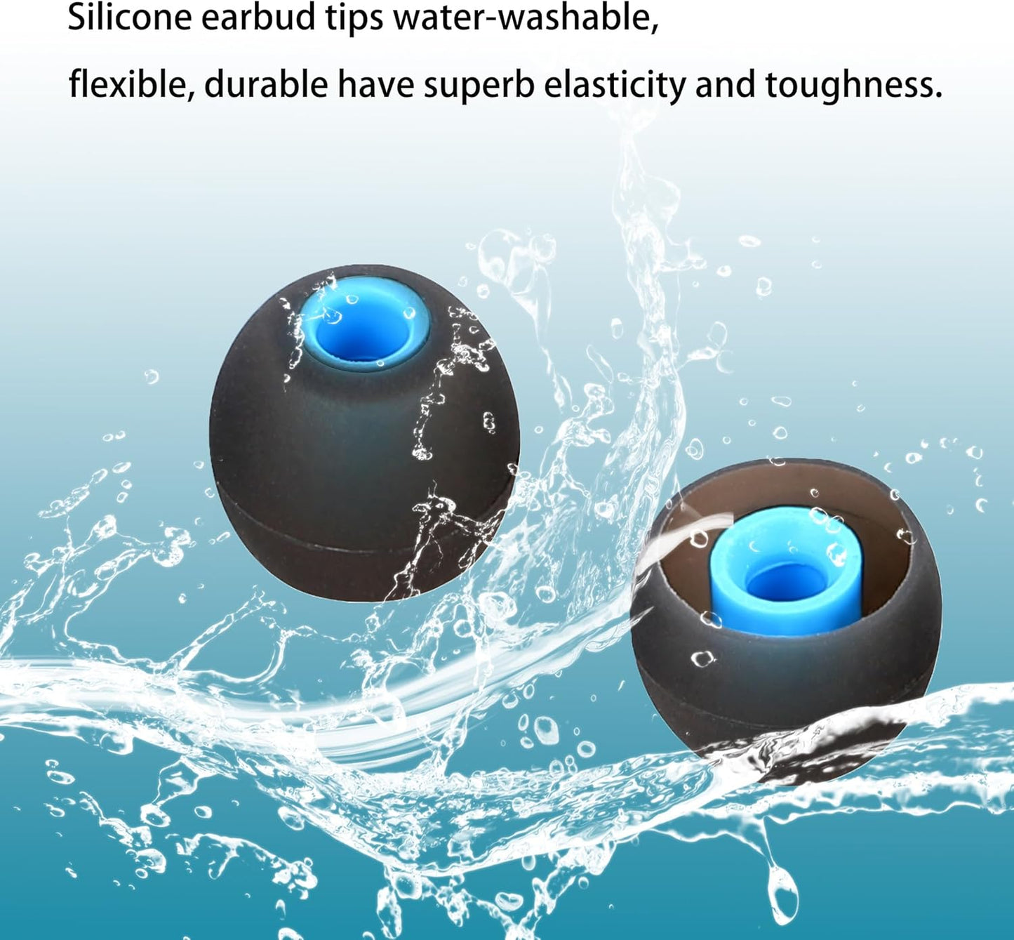 Silicone Earbud Tips Replacement Ear Tips Earbud Covers Fit Most in-Ear Earbuds(Inner Hole 3.8mm -5.1mm) Headphone Earbud Rubber Tips9 Pairs S M L