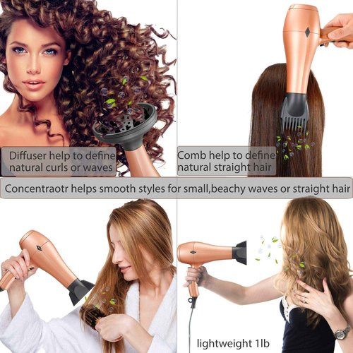 NITION Pro Salon Hair Flat Iron Styling Tools Hair Straightener and Hair Dryer with Diffuser/Comb Set