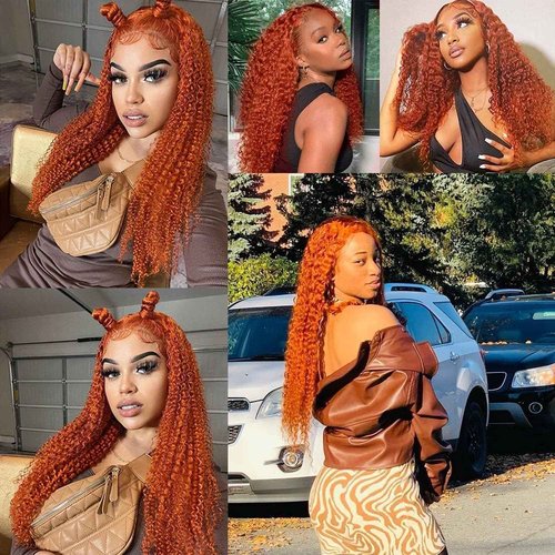 Giginger Brazilian Human Hair Bundles 24 26 28 inch Orange Jerry Curly Bundles 350 Color Human Hair Ginger Orange Unprocessed Virgin Quick Weave Hair for Black Women
