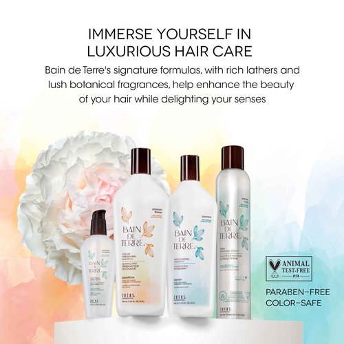 Bain de Terre Moisturizing Shampoo and Conditioner Set & Shine Serum | Jasmine | Hydrates & Moisturizes Dry, Damaged Hair | Argan & Monoi Oils | Paraben Free | Color-Safe | 33.8 Fl Oz
