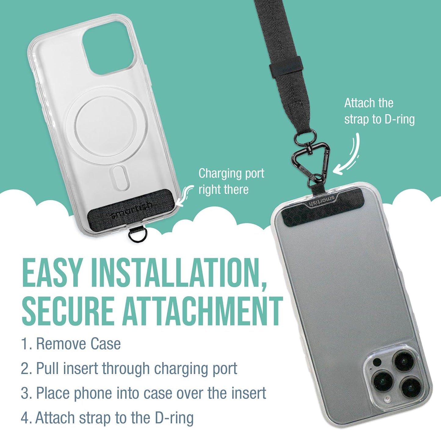 Smartish Phone Wristlet - Case Clinger - Universal iPhone Holder with Detachable Wrist Strap Loop with Phone Insert Unisex Gift for All Phone Cases iPhone, Galaxy, Pixel - Sandstorm