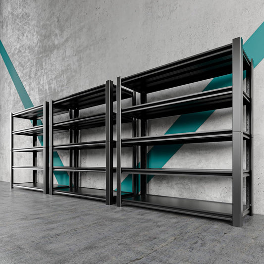 5 Tier Adjustable Metal Shelving Storage Rack,Storage Shelves,59.8" Wx24 Dx76.6 H Garage Shelving Heavy Duty,Industrial Shelving Unit for Basement,Warehouse,Garage Organization.3 Pack