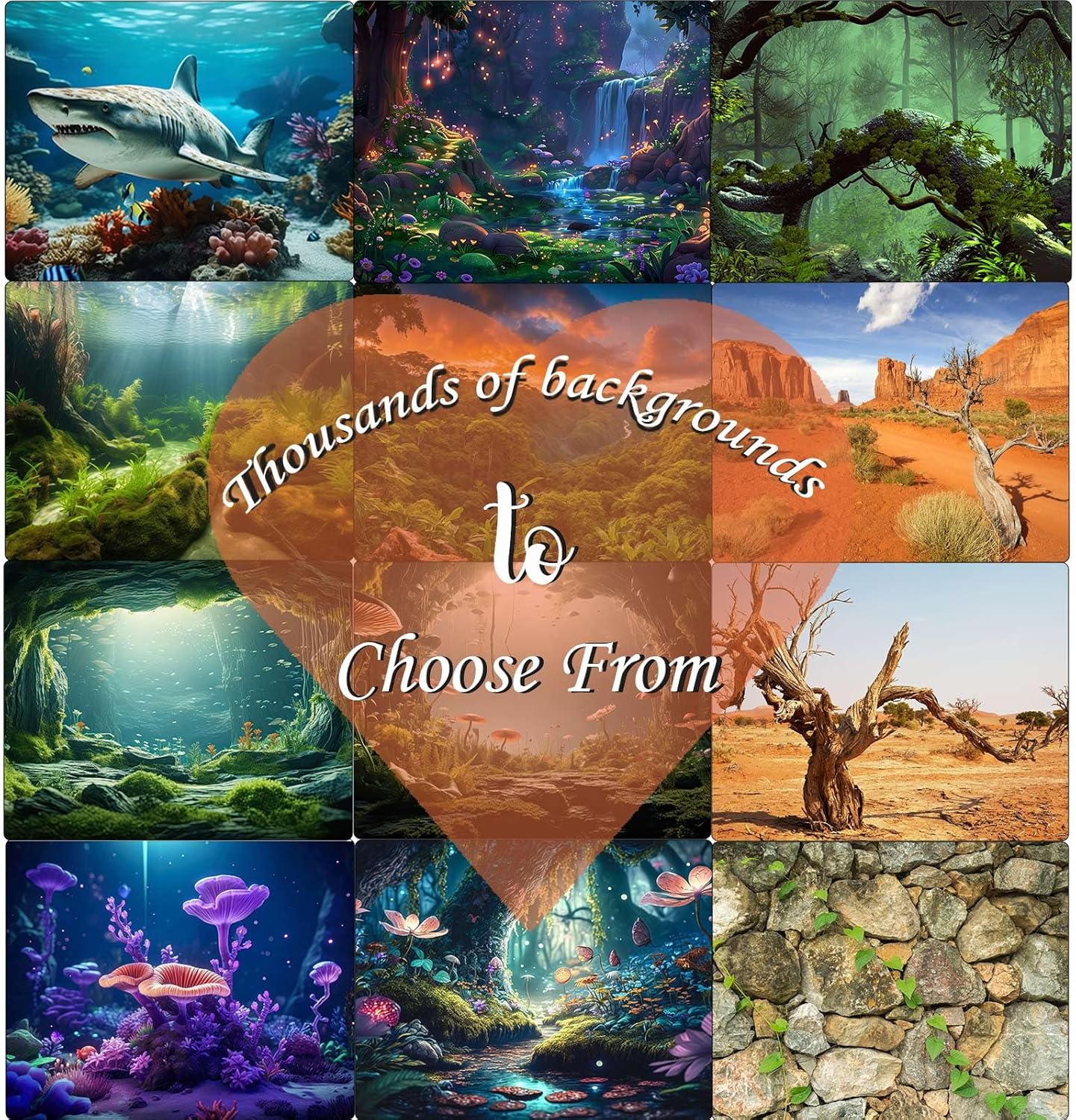 Underwater Aquarium Background Corals and Tropical Fish Terrarium Backdrop Rock Aquatic Plants Sunlight Rays Fish Tank Background Tank Aquarium Wallpaper Poster Decor 36x20in