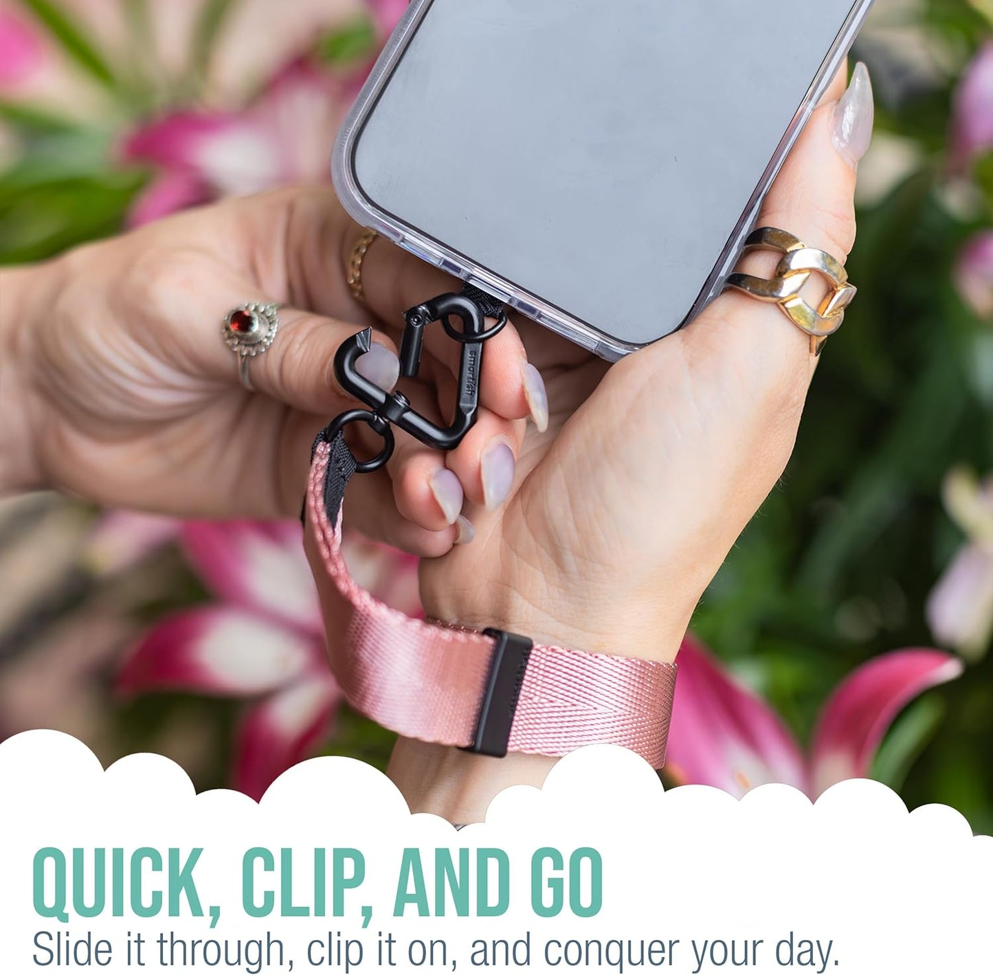 Smartish Phone Wristlet - Case Clinger - Universal iPhone Holder with Detachable Wrist Strap Loop with Phone Insert Unisex Gift for All Phone Cases iPhone, Galaxy, Pixel - Sandstorm