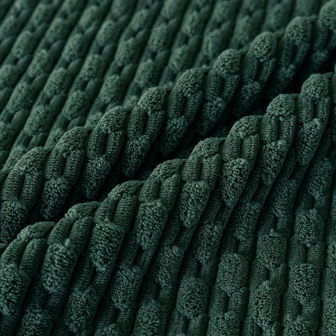 Set of 4 Dark Green Decorative Throw Pillow Covers 16x16 Inch Corduroy Pillow Covers for Bed Couch Sofa Living Room Soft Square Cushion Cases