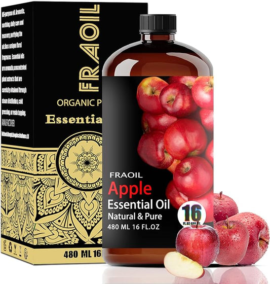 Apple Essential Oil, Apple Oil 16 Fl Oz 480 ML for Diffuser Humidifier Yoga Cleaning DIY Candle Soap Making Perfume Gift for Women Essential Oils FRAOIL (Apple 16 Fl Oz (Pack of 1))