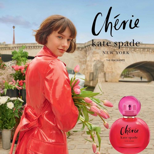 kate spade new york - Cherie Eau De Parfum - Women's Fragrance - Sweet & Musky - With notes of Raspberry, Sweet Pea & Jasmine - 1.3 Fl Oz