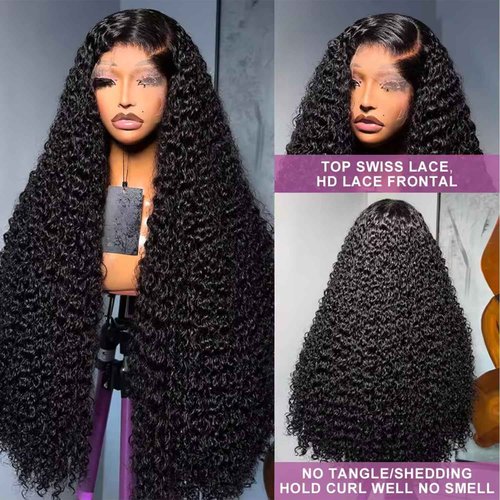 VIPbeauty 13x6 Water Wave Lace Front Wigs Human Hair 180% Density Deep Wave 13x6 HD Lace Front Wigs Human Hair Pre Plucked 14A Brazilian Virgin Curly Wigs for Women 22 Inch