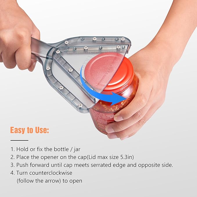 Uinxan Jar Opener for Weak Hands & Seniors with Arthritis - Handheld Manual | Effortlessly Opens Stubborn Screw Lids & Bottle Caps. 304 Stainless Steel. Durable. Patented Kitchen Gadget (Green)